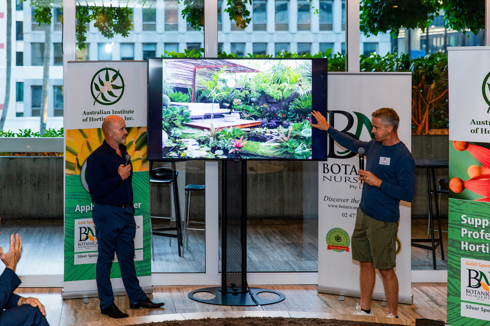 Christian Jenkins presenting his show gardens