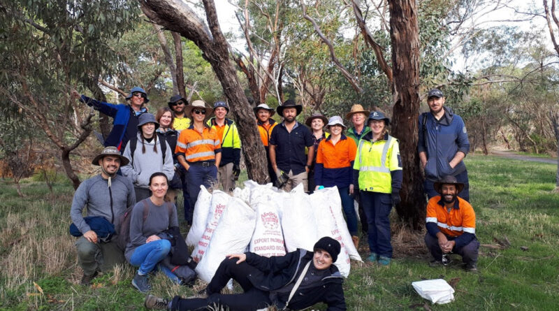 TAFESA students gain formal qualifications while undertaking real world practical activities, in this case, weed control for Trees for Life (Image: Sam Bywaters)