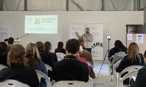 Brenden Moore addressing the Bush Foods Conference (Image: Michael Casey)