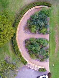 An aerial view of the Tiny Forest August 2023 (Image: Wollongong Botanic Gardens)