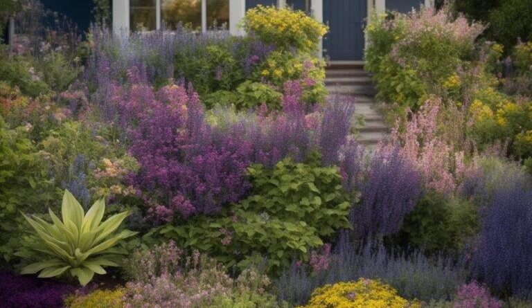 A photo-realistic landscape design featuring a front garden. The prompt requested that the image be “infused with the style of Claude Monet’s works, evoking the dreamy atmosphere of his Giverny garden” (AI model used = Absolute Reality v16)