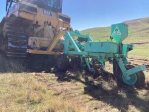 Direct seeding at Hinnomunjie Station in the High Country where Martin and his team sowed 600km of lines with native seeds