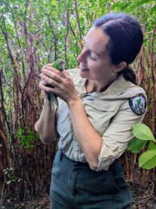 Native plants attract native birds… and Sara Freeland