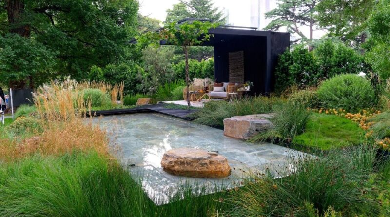 The ‘ǝ’skāp’ Show Garden at MIFGS 2025 (Image: Ludovic Vilbert, Inwardout Studio)