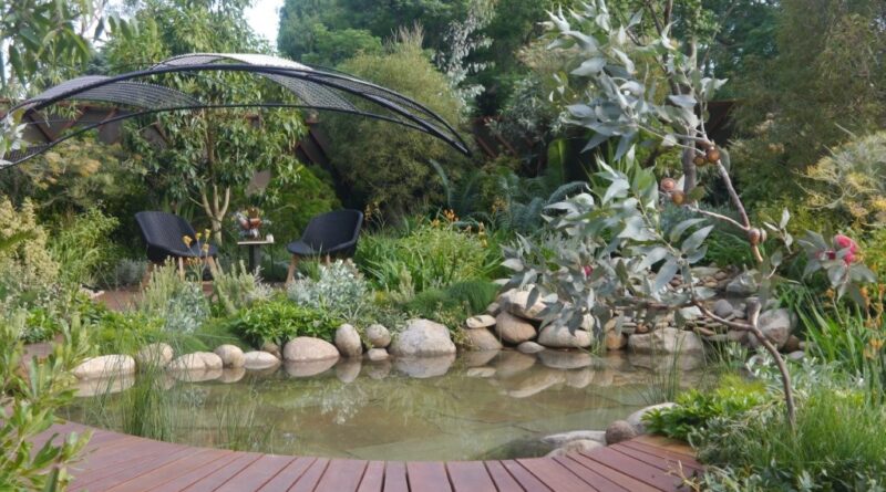 Trees create a serene and calm environment as they cradle this design by Christian Jenkins design (Image: Karen Smith)
