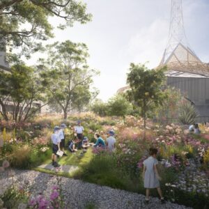 Laak Boorndap will feature a program of performances, workshops and events amongst its naturalistic style plantings – render by Darcstudio (Image: MAP Co)