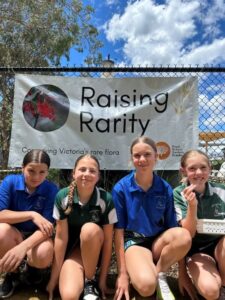 Students enjoying the Celebration Day under the Raising Rarity banner (Image: Rebecca Robie)