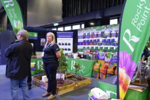 Your editor taking time out on the ‘Tillandsia Throne’ at Big Leaf Wholesale Nurseries’ award-winning display