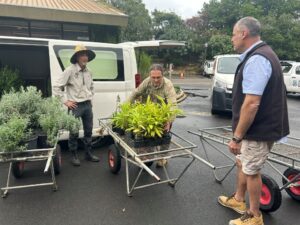 Left to right: Darren Martin, Peter Dawe, Lead Youth Community Greening - Botanic Gardens of Sydney, and Tony Momi, TAFE NSW Padstow Head Teacher Horticulture (Image: TAFE NSW)