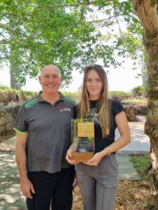 Pearl Bridge with her teacher Hugh Monk from TAFE Wollongbar (Image: Patrick Regnault)