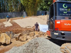 Engaging experienced contractor Baden to build this gravity rock wall rather than ourselves allowed us to save time and money for the client (Image: Patrick Regnault)