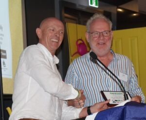 Acorn Nursery's John van der Horst (right) receives his award (Image: John Fitzsimmons)