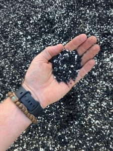 High-quality inoculated biochar produced from repurposed pecan nutshell feedstock, incorporated into potting mix trials (Image: Erik van Zuilekom)