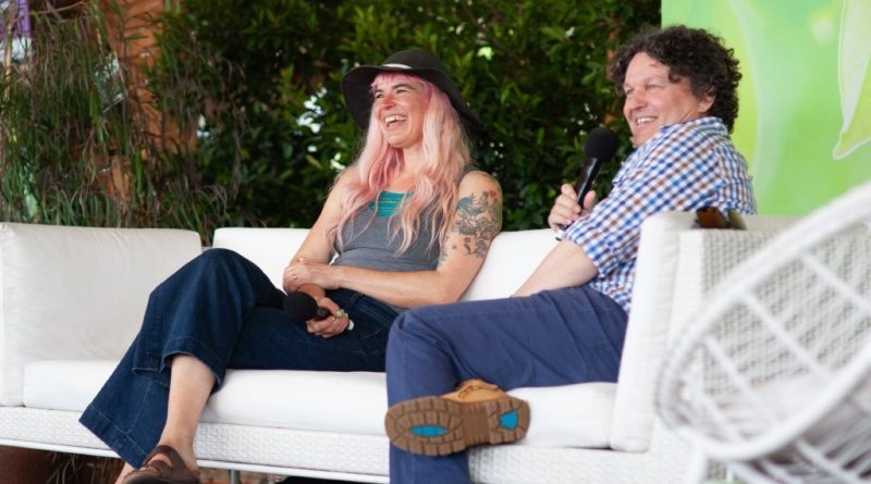 One of the show highlights was an impromptu session in the Richgro Knowledge Centre, where the scheduled solo 'in conversation' sessions evolved into a combined session with ABC TV’s Gardening Australia presenters, Hannah Moloney and Josh Byrne (Image: Krystle Ricci)