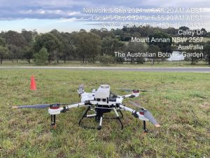 Drone ‘taking a break’ from its work at the Australian Botanic Garden Mount Annan